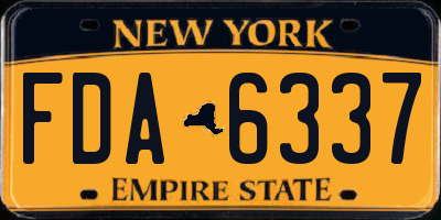NY license plate FDA6337
