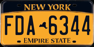 NY license plate FDA6344