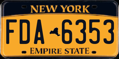NY license plate FDA6353
