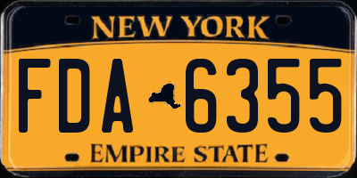 NY license plate FDA6355