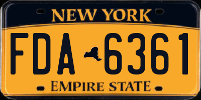 NY license plate FDA6361