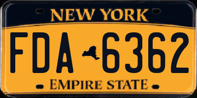 NY license plate FDA6362