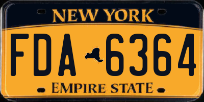 NY license plate FDA6364