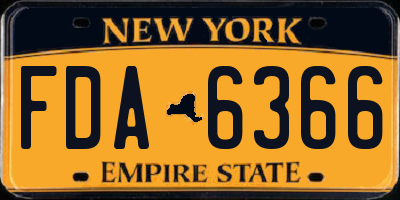 NY license plate FDA6366