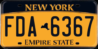 NY license plate FDA6367