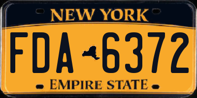 NY license plate FDA6372