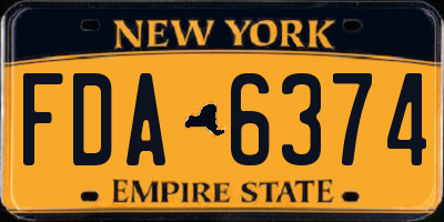 NY license plate FDA6374