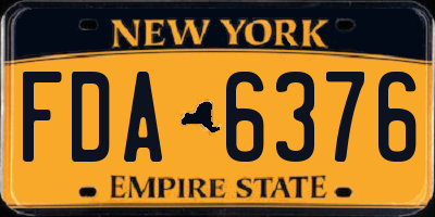 NY license plate FDA6376