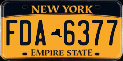 NY license plate FDA6377