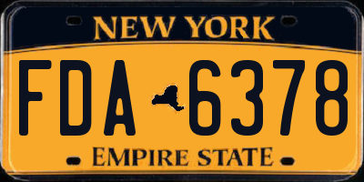 NY license plate FDA6378
