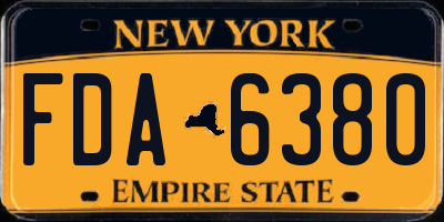 NY license plate FDA6380