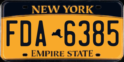 NY license plate FDA6385