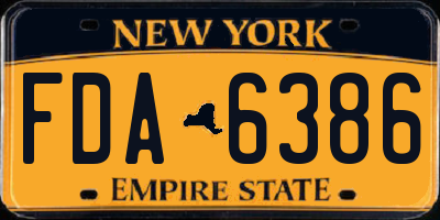 NY license plate FDA6386