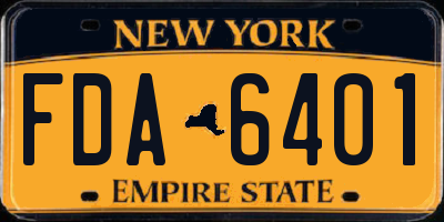 NY license plate FDA6401