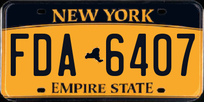 NY license plate FDA6407