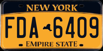 NY license plate FDA6409