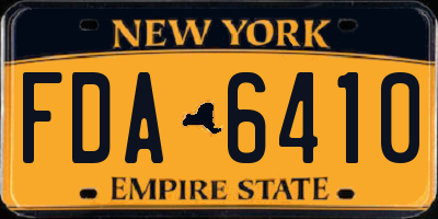 NY license plate FDA6410
