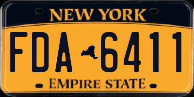 NY license plate FDA6411