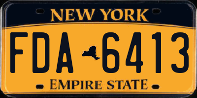 NY license plate FDA6413