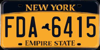 NY license plate FDA6415