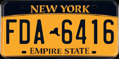 NY license plate FDA6416