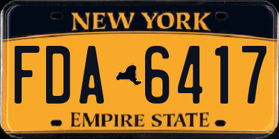 NY license plate FDA6417