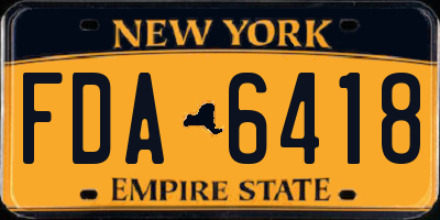 NY license plate FDA6418