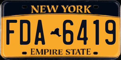 NY license plate FDA6419