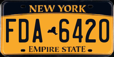 NY license plate FDA6420