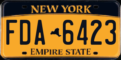 NY license plate FDA6423