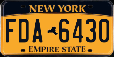 NY license plate FDA6430