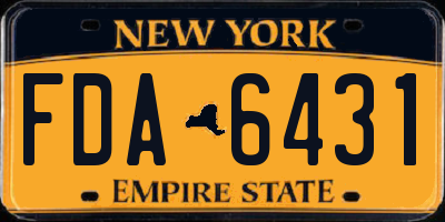 NY license plate FDA6431