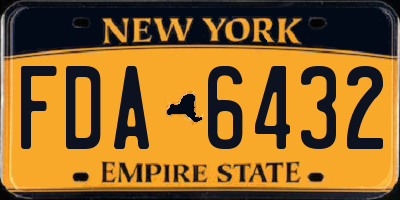 NY license plate FDA6432
