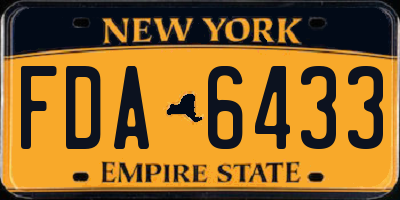 NY license plate FDA6433