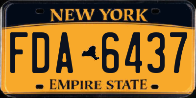 NY license plate FDA6437