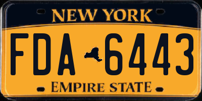 NY license plate FDA6443