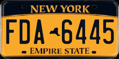NY license plate FDA6445