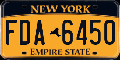 NY license plate FDA6450