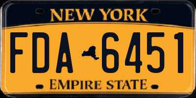 NY license plate FDA6451