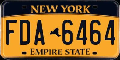 NY license plate FDA6464