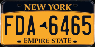 NY license plate FDA6465