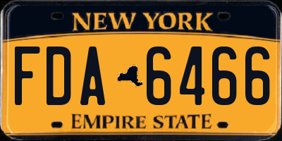 NY license plate FDA6466