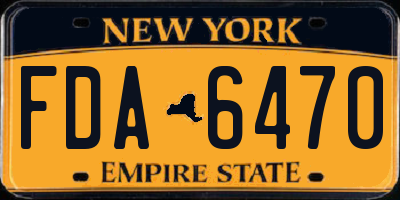 NY license plate FDA6470