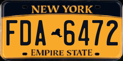 NY license plate FDA6472