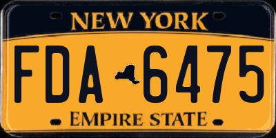 NY license plate FDA6475