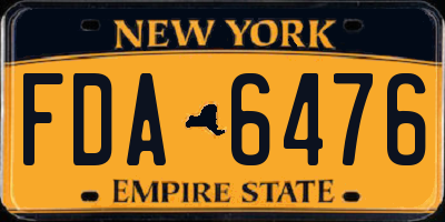 NY license plate FDA6476