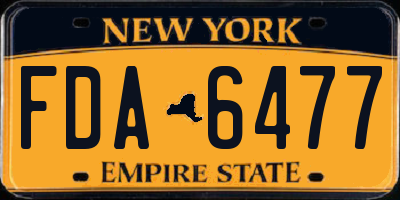 NY license plate FDA6477