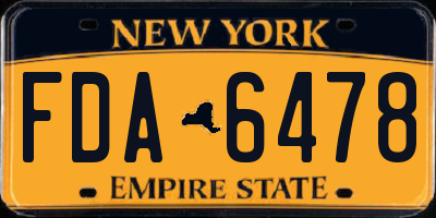 NY license plate FDA6478