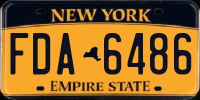 NY license plate FDA6486