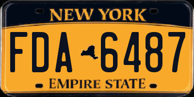 NY license plate FDA6487